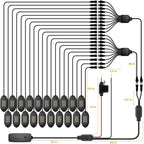 Honalia Pure White Rock Lights for Trucks 20 Pods, 6000K White LED Rock Lights Kits with Switch
