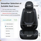 Coverado Front Seat Covers, 2 Pieces Universal Seat Covers for Cars, Breathable Fabric & Leather Car Seat Protectors, Car Sea