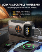 Portable Jump Starter with Air Compressor 5500A, 12V Car Charger Jump Starter Power Pack,150 PSI Tire Inflator and Jumper