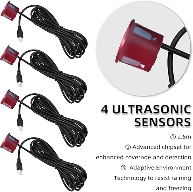 LCD Parking Sensor Kit - Displays Data on Original Screen, Easy Rear Installation, Compatible with All Camera Formats (AHD, C