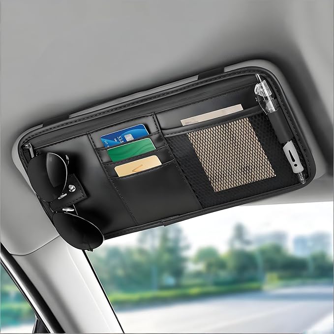 Car Sun Visor Organizer for Ford Transit 250 2025-2015, Document Holder Multifunctional Storage Pocket Vehicle Interior Travel Accessories