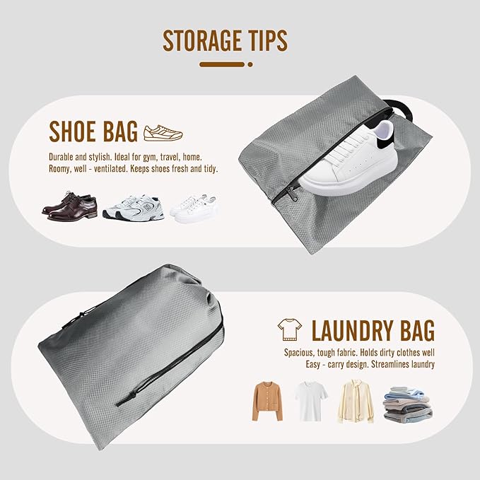 8 Set Compression Packing Cubes for Travel, Expandable Luggage Organizer with Shoe Bag & Laundry Bag - Lightweight Suitcase &