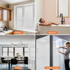 Frosted Window Privacy Film Glass Sun Blocking Tinting for Home, Static Clings Removable Frosting Bathroom Door Covering, White,23.6 Inch x 118.1