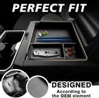 Muslogy Center Console Organizer & Cup Holder Inserts Compatible with 2025 2026 Toyota 4Runner Armrest Tray with Card Slot Divider Storage Box Non-Slip Silicone Front Drink Stoppers Rubber Cup Holder