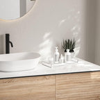 Peohud 3 Pack Acrylic Bathroom Trays, Clear Vanity Tray for Toilet Tank, Decorative Countertop Organizer for Perfume, Makeup,