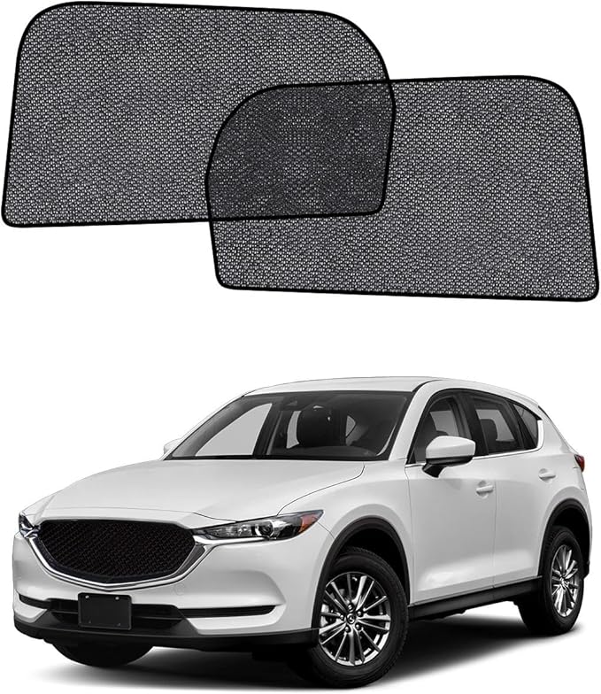 Car Window Shades for Mazda CX-5 (2017–2023), 2-Pack Rear Window Sun Shades for Baby – Breathable Mesh, UV & Heat Blocker, Privacy Protection for Camping, Travel, Sleep & Nursing