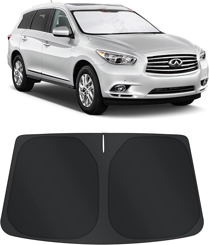 TINGLU Sun Shade for Infiniti QX60 2014-2021 Accessories Windshield Sun Shade Window Shade UV Rays Protection Sun Visor Cover with Steering Wheel Sunshade Storage Bag