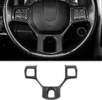 CheroCar for Dodge RAM Steering Wheel Cover Trim Interior Decoration Accessories for 2010-2017 Dodge RAM (Carbon Fiber)