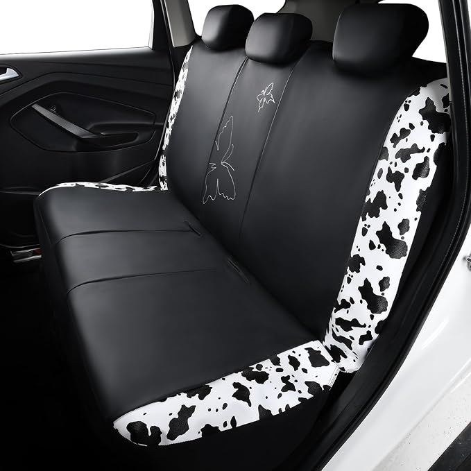 Flying Banner Butterfly car seat Covers ful Set Fashion Universal Lady Woman Female Rear Bench Split Colorized (Full Set - Fa