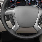 MEWANT Hand Stitch Steering Wheel Cover for Chevy Silverado 1500 2500 Suburban Black Real Leather Steering Wheel Wrap