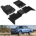 KIWI MASTER Floor Mats for 2018-2023 Toyota Tacoma Double Cab Crew Cab, Custom Fit All Weather Car Mats, Heavy Duty TPE Floor Liners, Front & Rear 2 Row, Black