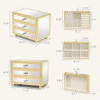 Gifturbo 3 Layer Jewelry Box,Jewelry Holder Organizer with Jewelry Organizer Drawer,Large Jewelry Boxes & Organizer with Velv