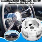 5 & 6 Hole Billet Steering Wheel Hub Adapter Compatible with 1969-1994 Chevrolet Chevy GM Flaming River Ididit Buick Jeep Pontiac Oldsmobile