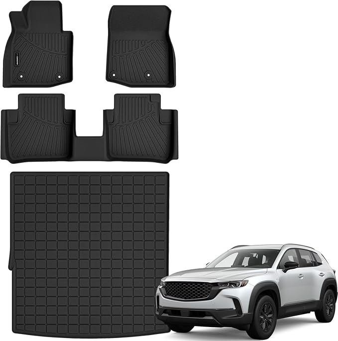 Auxko All Weather Floor Mats Cargo Mat for Mazda CX-50 Hybrid 2025 2026 TPE Liners All Season Accessories Guard Odorless Anti-Slip Floor Liners for Mazda CX50 Hybrid