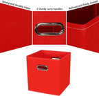 Black Fabric Cubby Storage Bins,13x13x13 Inches,Cube Organizer Bin Foldable Storage Boxes with Dual Handles Fabric Organizer 