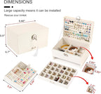BOOVO Earring Jewelry Box For Women Girl Stud Organizer, 5 Layers Girl Jewelry Organizer Box With Lock Earring Holder Organiz