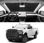 Custom Fit Windshield Sun Shade for RAM 2500 3500 2012-2026, Foldable Car Sunshade with Storage Bag, UV & Heat Reflector, Keeps Interior Cool