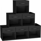 DIMJ Collapible Storage Cubes, 12.2 Inch Cube Storage Bins with Window, Fabric Baskets for Shelves, Foldable Cube Storage Org