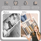 ULENDIS 9 Pack Wardrobe Clothes Organizer for Drawers, Foldable Clothes Drawer Mesh Separation Box, Drawer Dividers for Cloth