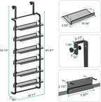 bukfen Over the Door Shoe Organizer, 6-Tier Adjustable Door-Mounted/Wall-Mounted Shoe Rack, Heavy-Duty Metal Storage for Clos