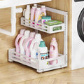 1 Pack Under Sink Organizer,Pull Out Cabinet Organizer with Smooth Cylindrical Rail,Metal Slide Out Drawer for Kitchen Bathro