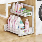 1 Pack Under Sink Organizer,Pull Out Cabinet Organizer with Smooth Cylindrical Rail,Metal Slide Out Drawer for Kitchen Bathro