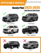 KINGGERI 300lbs Roof Rack Cross Bars Compatible with Honda Pilot 2023-2026 Sport TrailSport Touring Elite (Not for LX & EX-L), Aluminum Roof Rails Crossbars Rooftop Cargo Carrier Luggage Rails