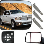 Driver Left Side Mirror Glass Replacement, 3-Tab Backplate ONLY, Compatible with Dodge/Ram 2010-2020 1500 2500 3500 (Not for 4-Tab), Heated Convex Left Side 68067729AA 68067727AA