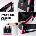 LIBZAKI Car Trunk Organizer,3 Compartments Big Trunk Storage, Large Capacity, Foldable, 95L Heavy Duty Storage Box for Car,