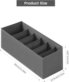3 Packs Fabric Belt Organizer, 6 Grids Belt Organizer for Closet and Drawer, Foldable Dresser Drawer Organizers, Tie Storage 