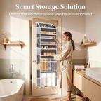 5 Tiers Over Door Organizer with 10 Mesh Side Pockets, 44 lbs Weight Capacity Hanging Storage Organizer with Clear Window Kid