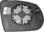 TRQ Driver Side Mirror Glass Heated Snap On Compatible with 2014-2020 Jeep Cherokee CH1324174