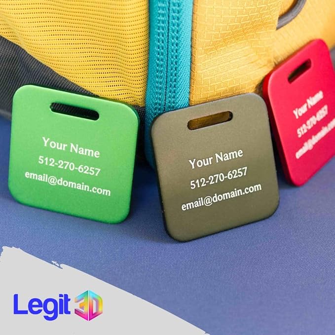 Custom Metal Luggage Tags (3 or 6 Pack) - Personalized Unique Suitcase & Backpack Travel, Durable, Waterproof & Heavy Duty (B