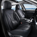 Coverado Car Seat Covers with Lumbar Support, Front Covers for Cars, Universal Automotive Seat Cover, Waterproof, Leather Car