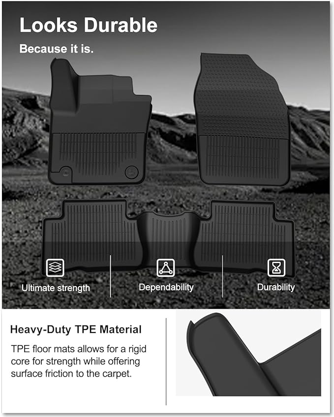 KIWI MASTER Floor Mats for 2018-2023 Toyota C-HR, OEM Replacement PT206-1C160-20, Custom Fit All Weather Car Mats, Heavy Duty TPE Floor Liners, Front & Rear 2 Row, Black
