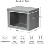 Homsorout Storage Bins with Lids - Small Fabric Organizers with Window, Collapsible Storage Bins for Clothes, Decorative Clos