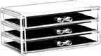 Ikee Design 5 Pcs Set Acrylic Makeup Organizer with 15 Drawers and Removable Top Lipstick Holders, Ideal for Make-up, Accesso