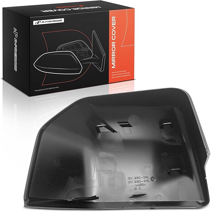A-Premium Driver Side Rearview Mirror Cover Cap - Compatible with Ford F-150 F150 2015-2020 - Smooth Black