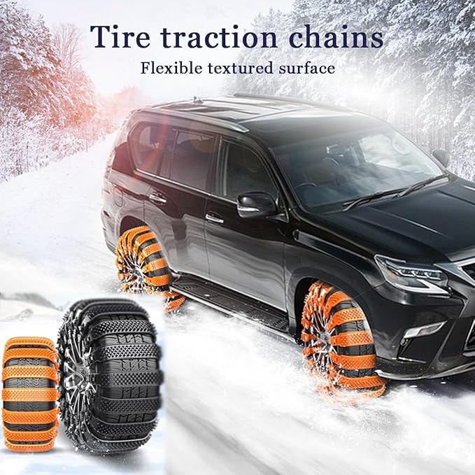 16PCS Snow Chains for Car Tires for BMW M4 2015–2025, Portable Reusable Safety Chains, Helps Improve Traction on Winter and M