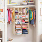 Ofiray-home 5 Tier Hanging Closet Organizer, 14 Compartments Sweater Organizer for Closet with 3 Sturdy Hooks, Closet Organiz