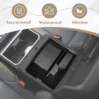 Muslogy for 2024 2025 2026 Toyota Tacoma Center Console Organizer Compatible with 2024-2026 4th Gen Tacoma Accessories Middle Console Storage Box with Anti-Slip Mats Interior Insert Tray (Black)