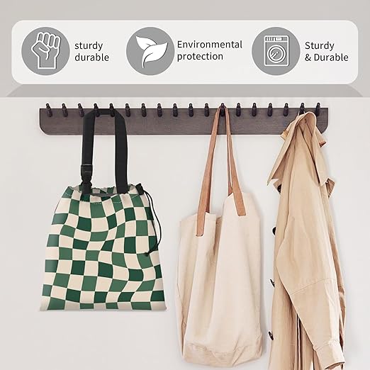 Car Trash Bag Large Hanging Can for Back of Seat, Cute Waterproof Car Garbage Bag for Vehicle, Travelling, Outdoor Cute Abstract Green Checkerboard