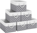 Fab totes Storage Bins [6-Pack], Foldable Storage Baskets for Organizing Toys, Books, Shelves, Closet, Large Storage Box with