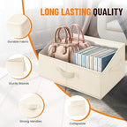 Criusia Closet Organizers Bins 8 Pack - Large Closet Shelf Organizer with Handles - Fabric Trapezoid Home Organization and St