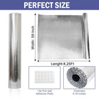 YoleShy Double Reflective Insulation 59 in X 8.25 FT RV Window Insulation for Summer Heat Reflective Window Film for Roof, Car, Garage Doors