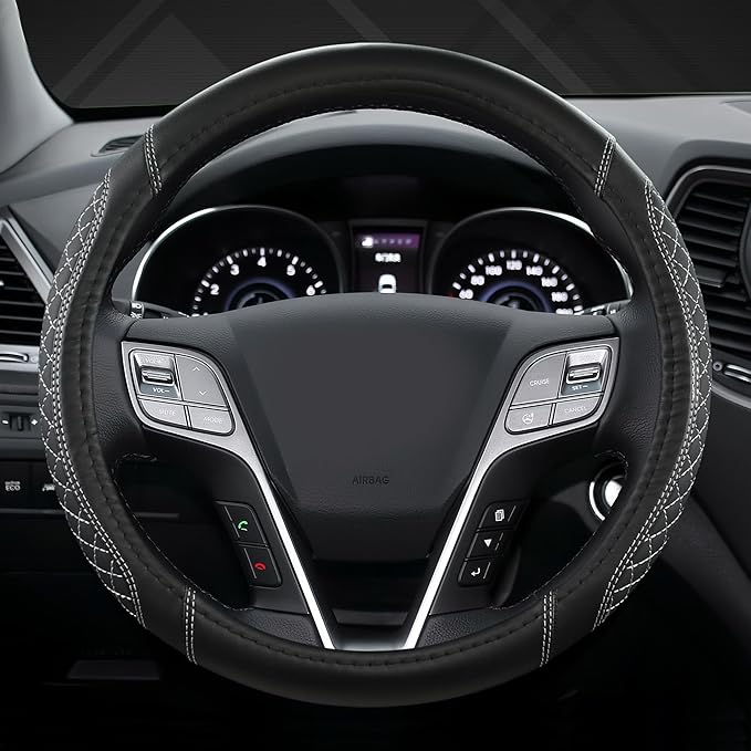 West Llama Customized Auto Car Steering Wheel Cover for Hyundai,Tucson,Sonata,Elantra,Santa Fe,Genesis,Sonata Hybrid,Azera,Ve
