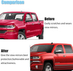 AUCERAMIC Chrome Top Half Mirror Cover Caps Fit for 2014-2018 Chevy Silverado 1500 2500HD 3500HD GMC Sierra 1500 2500HD 3500HD
