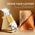 Leather Cleaner and Conditioner Kit, Leather Care for Car Seats, Furniture, Couches, Boots, Bags & More, Safe for Any Color, 
