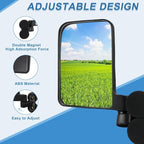 Tractor Mirror Magnetic, Strong Magnetic Mirrors for Forklifts, External Reflective Strips on Mirrors, No Installation Required, 1 Pair (Right and Left)
