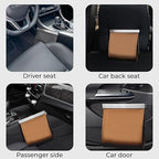 COZILO Leather Car Trash Can with Smart LED Light & Magnetic Closure,Leak-Proof, Odor-Lock Car Trash Bin for Any Cars, Sedans, SUVs, Trucks, Brown